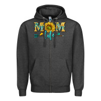 Charcoal Heather mom life Zipper Hoodie - NancyCooperArtShop