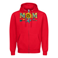 Red mom life Zipper Hoodie - NancyCooperArtShop