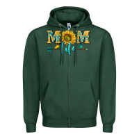 Sports Green mom life Zipper Hoodie - NancyCooperArtShop