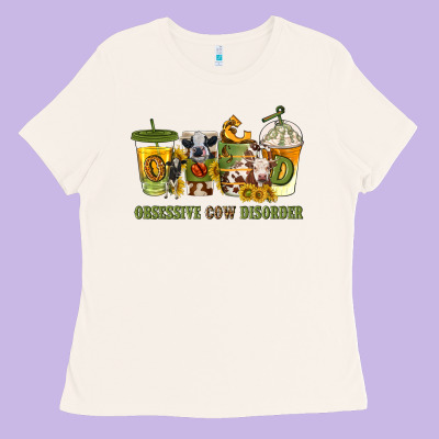 Obsessive Cow Disorder Coffee Cups Ladies Tee Designed By Texasbilliewilder