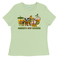Matcha Obsessive cow disorder coffee cups Ladies Tee - texasbilliewilder