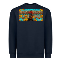 Navy doberman with sunflowers license plate Heavyweight Sweatshirt - Artiststas