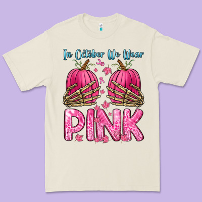 In October We Wear Pink Premium Tee Designed By Zillion Design Studio