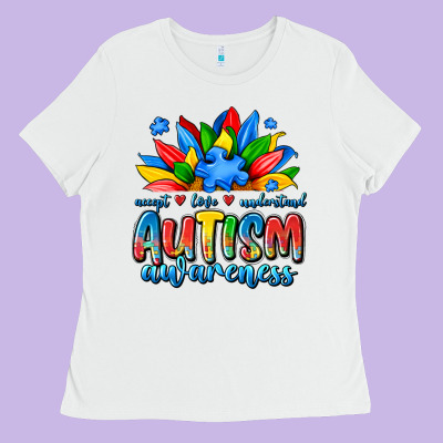 Autism Awareness Accept Love Understand Ladies Tee Designed By Jahusdesignshop