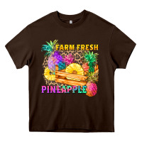 Chocolate Brown farm fresh pineapple Heavy Core Tee - Zillion Design Studio