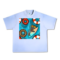 Grape Ice koala at the pool seamless pattern Urban Heavy Tee - BundleAndBundleShop