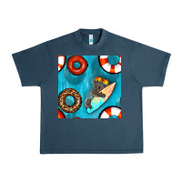 Midnight Navy koala at the pool seamless pattern Urban Heavy Tee - BundleAndBundleShop