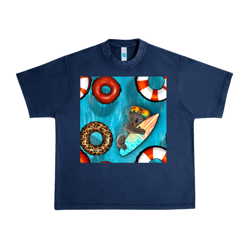 Koala At The Pool Seamless Pattern Urban Heavy Tee by BundleAndBundleShop | Teevron