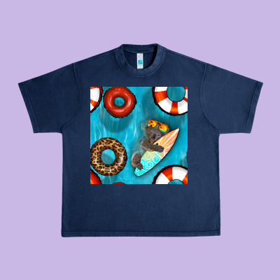 Koala At The Pool Seamless Pattern Urban Heavy Tee Designed By Bundleandbundleshop