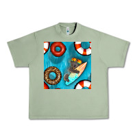 Oil Green koala at the pool seamless pattern Urban Heavy Tee - BundleAndBundleShop