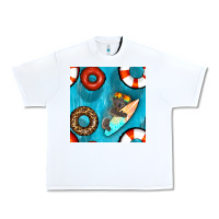 White koala at the pool seamless pattern Urban Heavy Tee - BundleAndBundleShop