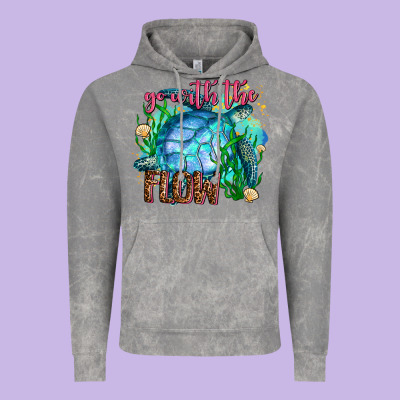Go With The Flow Vintage Hoodie Designed By Adodesignshop