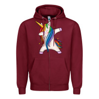 Burgundy dabbing unicorn Zipper Hoodie - MaliasSmallBusiness