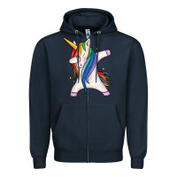 Navy dabbing unicorn Zipper Hoodie - MaliasSmallBusiness
