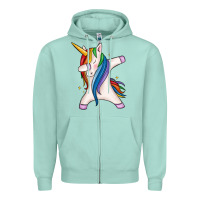 Seafoam dabbing unicorn Zipper Hoodie - MaliasSmallBusiness
