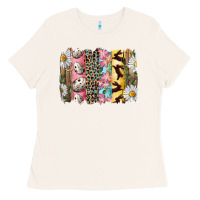 Bone Easter Brushstroke With Quail Eggs Daisy And Bunny Ladies Tee - RanaPortraitStore