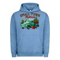 Pigment Pebble Blue small town christmas Urban Hoodie - CowGirlArtShop