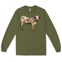 Army Green Texas Longhorn Heifer Long Sleeve Tee - LillyAllenDesigns