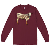 Burgundy Texas Longhorn Heifer Long Sleeve Tee - LillyAllenDesigns