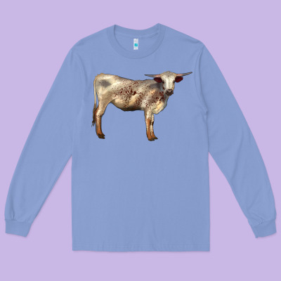 Texas Longhorn Heifer Long Sleeve Tee Designed By Lillyallendesigns