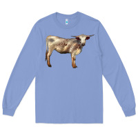 Colony Blue Texas Longhorn Heifer Long Sleeve Tee - LillyAllenDesigns