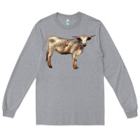 Heather Grey Texas Longhorn Heifer Long Sleeve Tee - LillyAllenDesigns