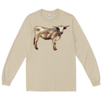 Mushroom Texas Longhorn Heifer Long Sleeve Tee - LillyAllenDesigns