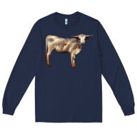 Navy Texas Longhorn Heifer Long Sleeve Tee - LillyAllenDesigns