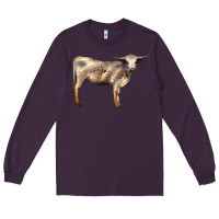 Plum Texas Longhorn Heifer Long Sleeve Tee - LillyAllenDesigns