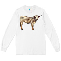 White Texas Longhorn Heifer Long Sleeve Tee - LillyAllenDesigns