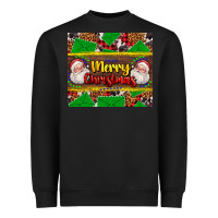 Black merry Christmas with Santa Claus Heavyweight Sweatshirt - AdoDesignShop