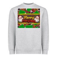 Heather Grey merry Christmas with Santa Claus Heavyweight Sweatshirt - AdoDesignShop