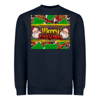 Navy merry Christmas with Santa Claus Heavyweight Sweatshirt - AdoDesignShop