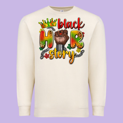 Black Her Story Premium Sweatshirt Designed By Artiststas