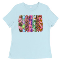 Baby Blue Western Easter Brushstrokes Ladies Tee - RanaPortraitStore