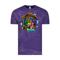 Cloud Purple jesus and mary with god Vintage Tee - AdoDesignShop