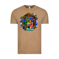 Vintage Coffee jesus and mary with god Vintage Tee - AdoDesignShop