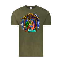 Vintage Olive jesus and mary with god Vintage Tee - AdoDesignShop