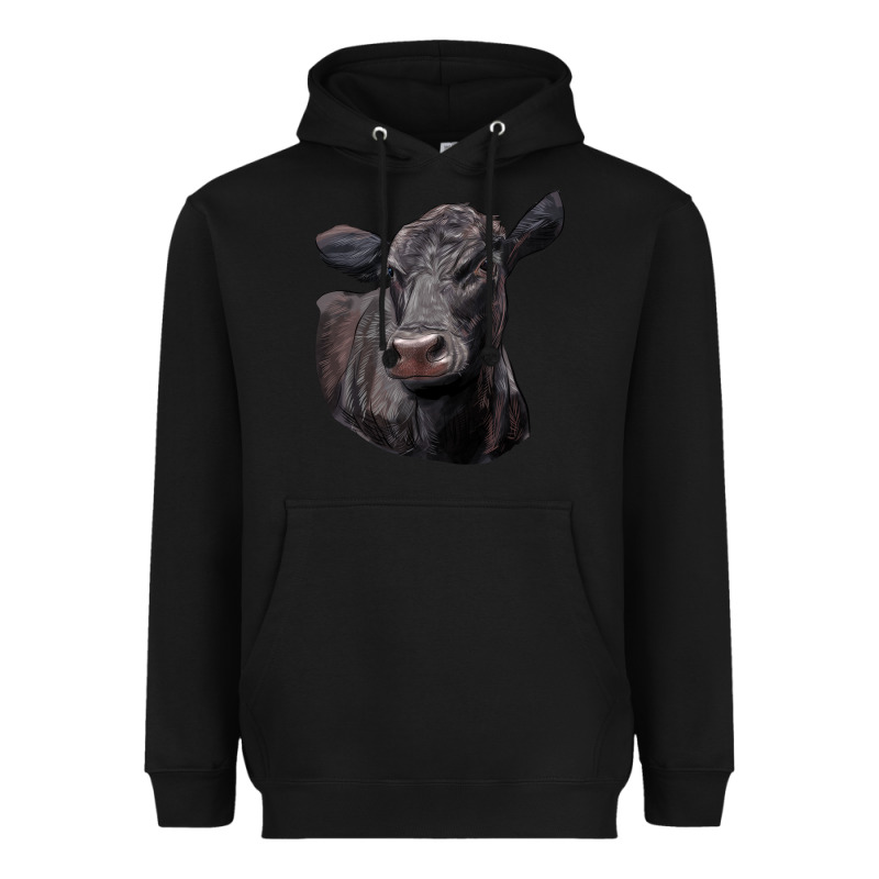 Black Angus Cow Illustrations Heavyweight Hoodie by LillyAllenDesigns | Teevron