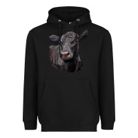 Black Black Angus Cow Illustrations Heavyweight Hoodie - LillyAllenDesigns