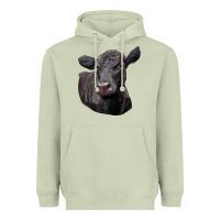 Matcha Black Angus Cow Illustrations Heavyweight Hoodie - LillyAllenDesigns