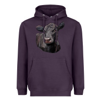 Plum Black Angus Cow Illustrations Heavyweight Hoodie - LillyAllenDesigns