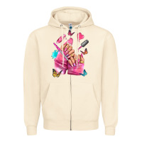 Sandshell pink nail art hand Zipper Hoodie - NancyCooperArtShop