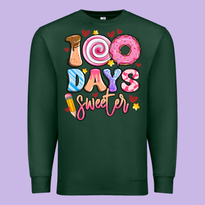 100 Days Sweeter Premium Sweatshirt Designed By Artiststas