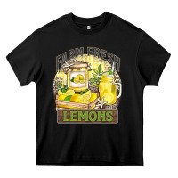 Black farm fresh lemons Heavy Core Tee - Zillion Design Studio