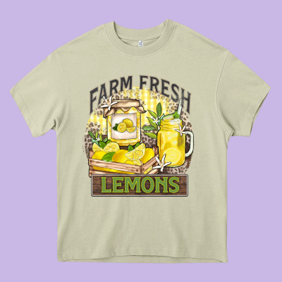 Farm Fresh Lemons Heavy Core Tee Designed By Zillion Design Studio
