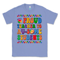 Colony Blue Proud Teacher to au-some student Classic Tee - CowhideDigitalArt