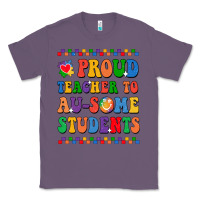 Lavender Proud Teacher to au-some student Classic Tee - CowhideDigitalArt