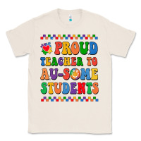 Natural Proud Teacher to au-some student Classic Tee - CowhideDigitalArt