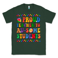 Sports Green Proud Teacher to au-some student Classic Tee - CowhideDigitalArt